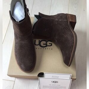 UGG Chocolate Perforated Suede Boots